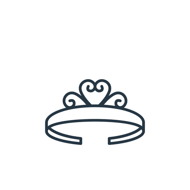 Tiara-Icon-Vektor aus Schmuckkonzept. Dünne Abbildung einer Tiara mit editierbarem Strich. Lineares Tiara-Zeichen für Web- und Mobile-Apps, Logo, Printmedien. - Vektor, Bild