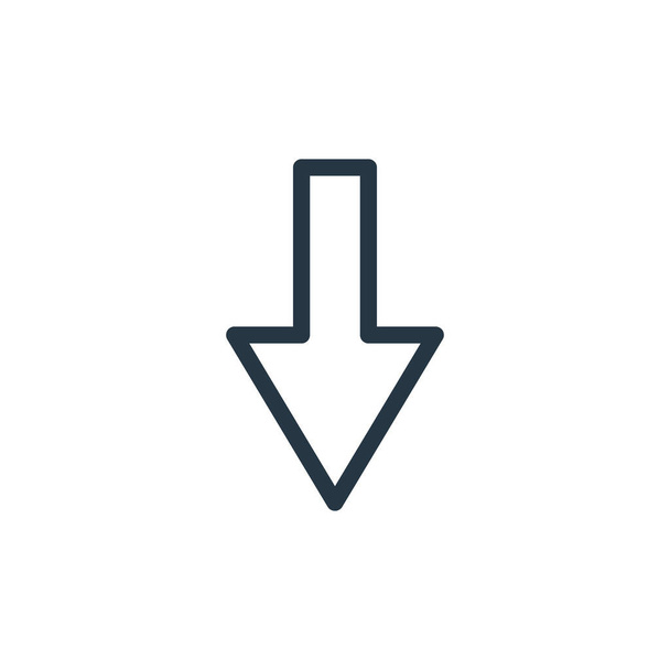down arrow icon vector from communication and media concept. Thin line illustration of down arrow editable stroke. down arrow linear sign for use on web and mobile apps, logo, print media. - Vector, Image