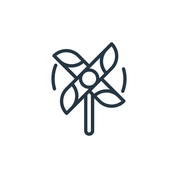 pinwheel icon vector from spring concept. Thin line illustration of pinwheel editable stroke. pinwheel linear sign for use on web and mobile apps, logo, print media. - Vector, Image