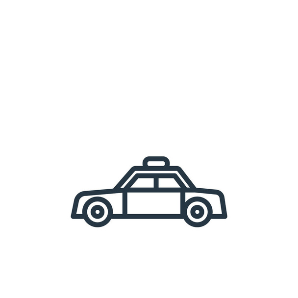 police car icon vector from vehicles concept. Thin line illustration of police car editable stroke. police car linear sign for use on web and mobile apps, logo, print media. - Vector, Image