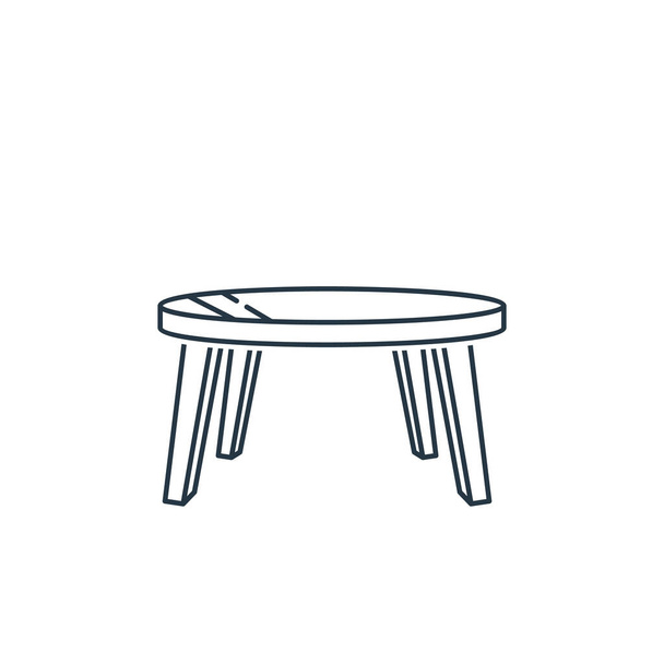 mesa redonda vector icono del concepto del hogar. Ilustración en línea delgada del trazo editable de mesa redonda. signo lineal de mesa redonda para su uso en aplicaciones web y móviles, logotipo, medios impresos. - Vector, Imagen