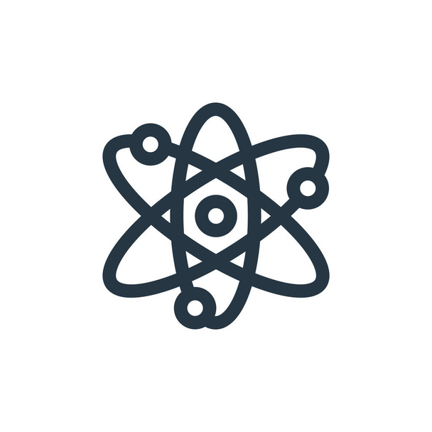 vektor atomové ikony z konceptu jaderné energie. Tenká čára ilustrace atomu upravitelného tahu. atom lineární znak pro použití na webových a mobilních aplikacích, logo, tisková média. - Vektor, obrázek
