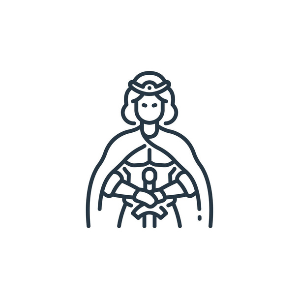 King Arthur icon vector uit Engeland concept. Dunne lijn illustratie van koning Arthur bewerkbare beroerte. king arthur lineair teken voor gebruik op web en mobiele apps, logo, printmedia. - Vector, afbeelding