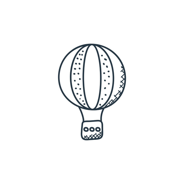 ballon icoon vector uit de ruimte en vliegtuig concept. Dunne lijn illustratie van hete lucht ballon bewerkbare slag. luchtballon lineair bord voor gebruik op web en mobiele apps, logo, printmedia. - Vector, afbeelding