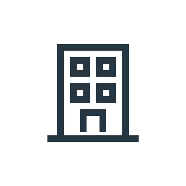 プロパティ・コンセプトのアイコン・ベクトルです。アパート編集可能なストロークの細い線図。ウェブとモバイルアプリ、ロゴ、印刷メディアで使用するためのアパートの線形記号. - ベクター画像