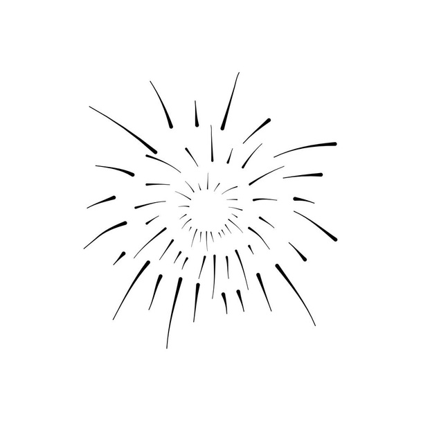 εικόνα της στρογγυλής έκρηξης του πυροτέχνημα, στυλ σιλουέτα - Διάνυσμα, εικόνα