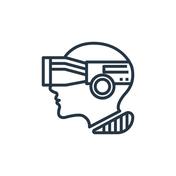 vr camera icon vector from artificial intelligence concept. Thin line illustration of vr camera editable stroke. vr camera linear sign for use on web and mobile apps, logo, print media. - Vector, Image
