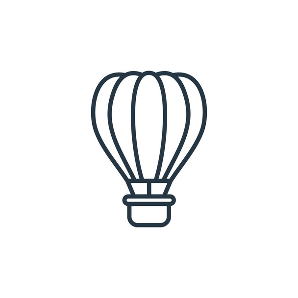 気球のアイコンベクトルを旅行のコンセプトから。気球編集可能なストロークの細い線図。ウェブやモバイルアプリ、ロゴ、印刷メディアで使用するためのエアバルーンリニアサイン. - ベクター画像