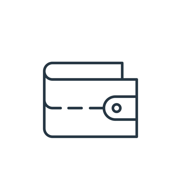 pénztárca ikon vektor az e-kereskedelmi koncepcióból. Vékony vonal illusztrációja pénztárca szerkeszthető stroke. pénztárca lineáris jel webes és mobil alkalmazásokhoz, logóhoz, nyomtatott médiához. - Vektor, kép