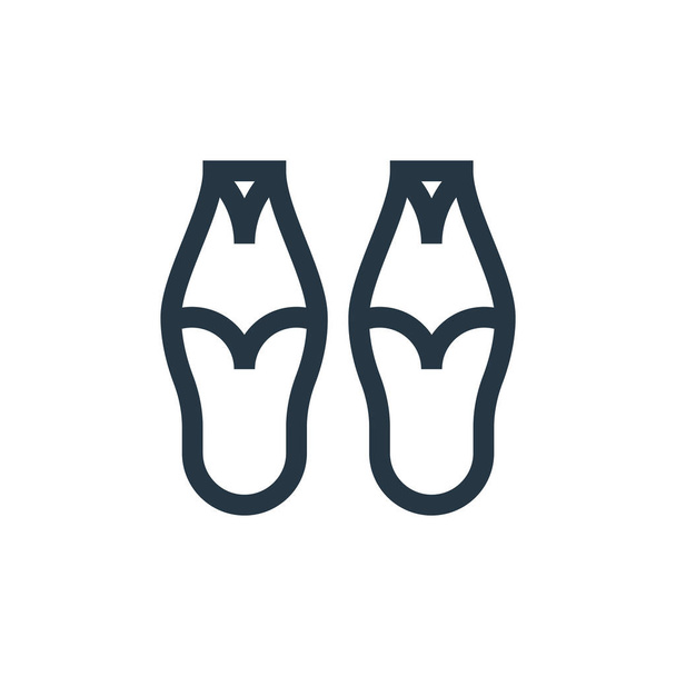 slippers icoon vector uit Marokko concept. Dunne lijn illustratie van slippers bewerkbare beroerte. slippers lineair bord voor gebruik op web en mobiele apps, logo, printmedia. - Vector, afbeelding