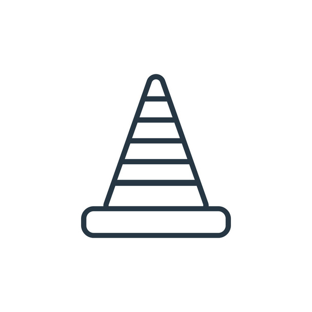 cone icon vector from labor day concept. Thin line illustration of cone editable stroke. cone linear sign for use on web and mobile apps, logo, print media. - Vector, Image