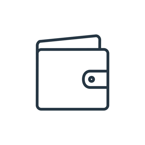 Alışveriş ve ecomerce konseptinden çanta ikonu vektörü. İnce çizgili cüzdan çizimi, düzenlenebilir felç. Web ve mobil uygulamalarda kullanmak için cüzdan doğrusal işareti, logo, yazdırma ortamı. - Vektör, Görsel