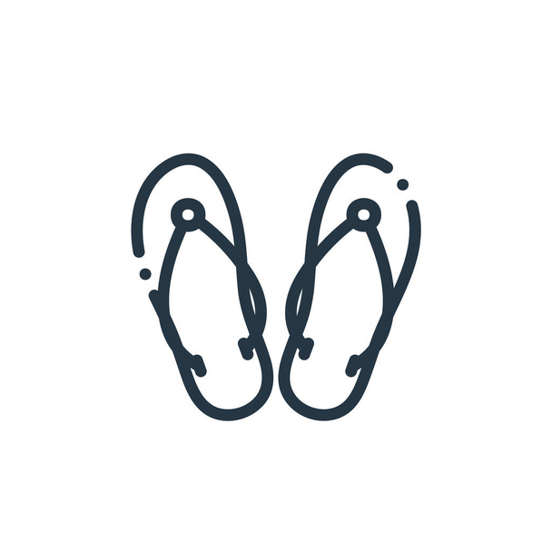 Seyahat ve macera konseptinden sandalet ikonu vektörü. Düzenlenebilir sandalet felcinin ince bir çizgisi. Web ve mobil uygulamalarda kullanmak için sandalet doğrusal işareti, logo, yazdırma ortamı. - Vektör, Görsel