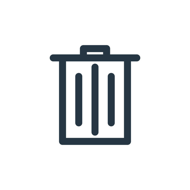 trash can icon vector from school concept. Thin line illustration of trash can editable stroke. trash can linear sign for use on web and mobile apps, logo, print media. - Vector, Image