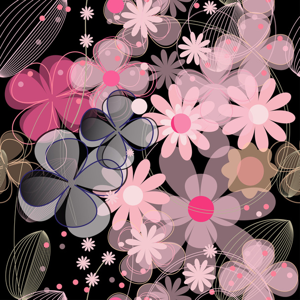 Vector flower seamless background - Vector, Image