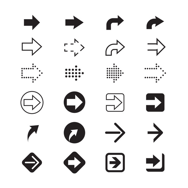 Black and white arrows signs - Vector, afbeelding