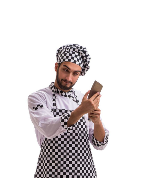 Cocinero macho aislado sobre el fondo blanco - Foto, Imagen