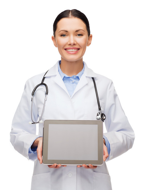 Female doctor with stethoscope and tablet pc - Fotoğraf, Görsel