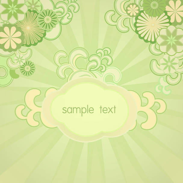 Green floral background - Vector, afbeelding