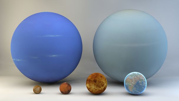 Güneş sistemi gezegenler, boyutları, boyutları - Fotoğraf, Görsel