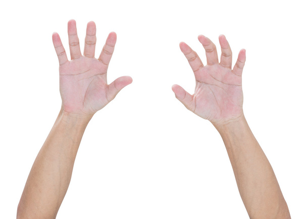 Рука человека изолирована на белом фоне с обрезкой пути
 - Фото, изображение