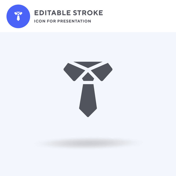 Vecteur d'icône de cravate, panneau plat rempli, pictogramme solide isolé sur blanc, illustration du logo. Icône de cravate pour présentation. - Vecteur, image