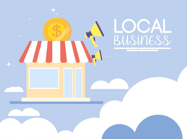 promotion of local business in the city - Vector, Image