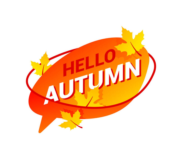 Hello autumn decoration for seasonal sales - Vector, Image