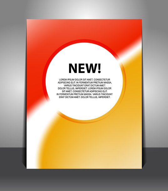 Stylish orange-red poster with circle in the middle - Vetor, Imagem