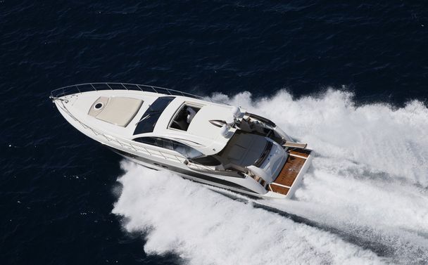 ITALY, Panarea Island, aerial view of luxury yacht - Photo, Image
