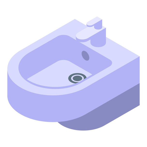 Cleaning bidet icon, isometric style - Vector, Imagen