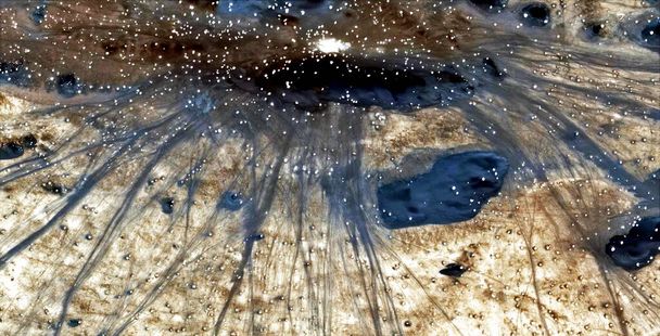 supernova, abstraktní fotografie pouště Afriky ze vzduchu, letecký pohled na pouštní krajinu, Žánr: Abstraktní naturalismus, od abstraktní po figurativní, současná fotografie, stock fotografie, - Fotografie, Obrázek