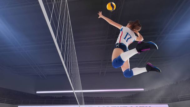 Female professional volleyball players in action. - Foto, Bild