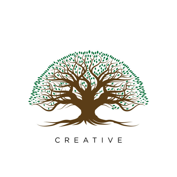 árvore vida logotipo design vetor ícone
 - Vetor, Imagem