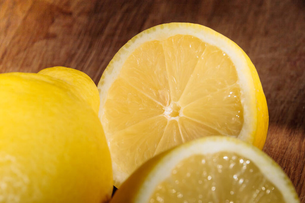 A Close Up of Cut Lemons - Foto, immagini