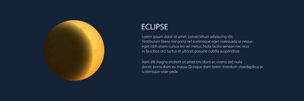 Banner de eclipse lunar - Vector, imagen