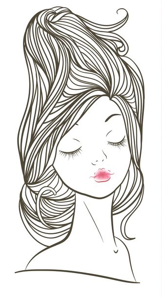 Pretty girl illustration - Vector, Image