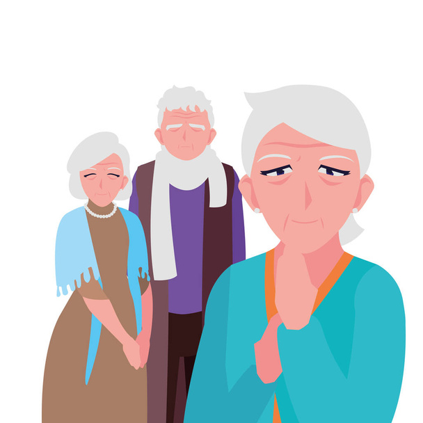 personas mayores compartiendo en casa - Vector, imagen