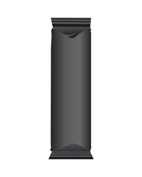 czarne saszetki pakujące produkt izolowany ikona - Wektor, obraz