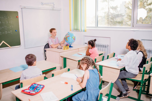 school children are participating actively in class. Education, homework concept - Foto, Bild