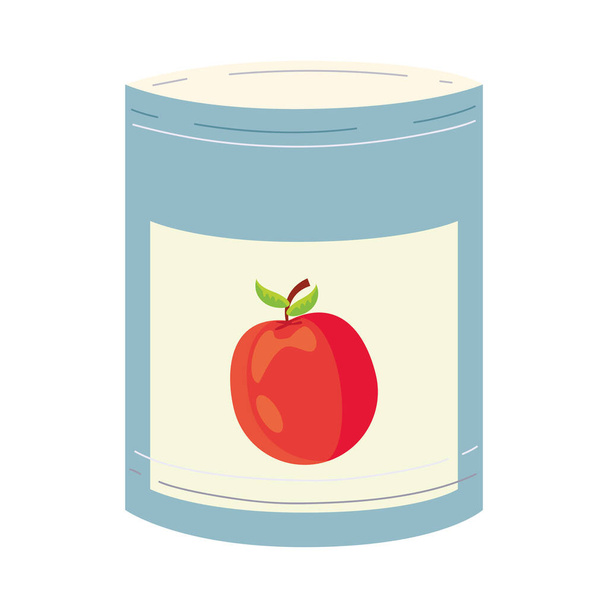 canned food cartoon on white background - Vector, Image
