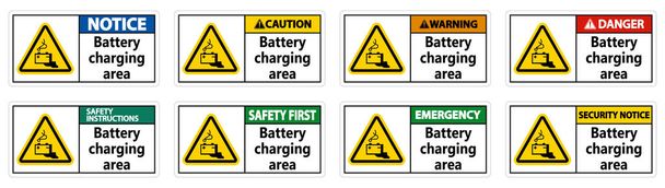 Batterie zone de charge Signe sur fond blanc  - Vecteur, image
