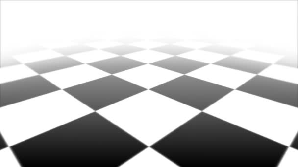 Abstract Checkerboard Background Seamless Looping / 4k animation μιας αφηρημένης ασπρόμαυρης πλακέτας checkerboard φόντο απρόσκοπτη looping με λάμψη και θαμπάδα αποτέλεσμα - Πλάνα, βίντεο