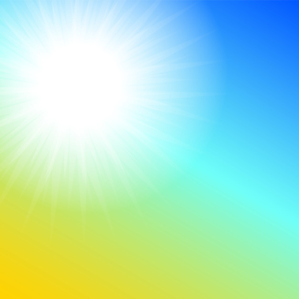 Jpeg hermoso cielo soleado fondo. Bright bummer banner con rayos de sol - Foto, imagen