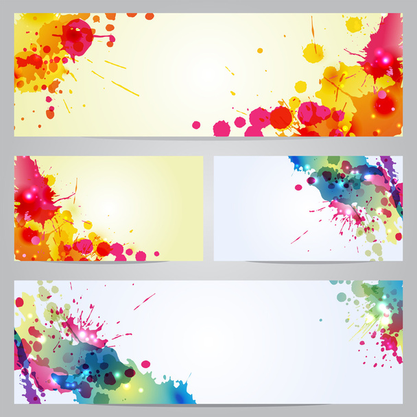 Set of banners and business cards with blots - Vektor, kép