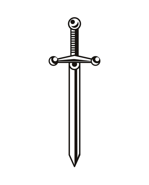 sword weapon tattoo art icon - Vector, Image