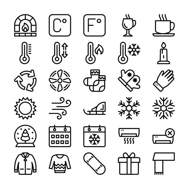 winter icons set for holidays  - Vector, Image