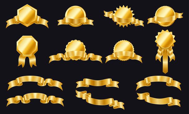 Luxury golden badges - Vector, Image