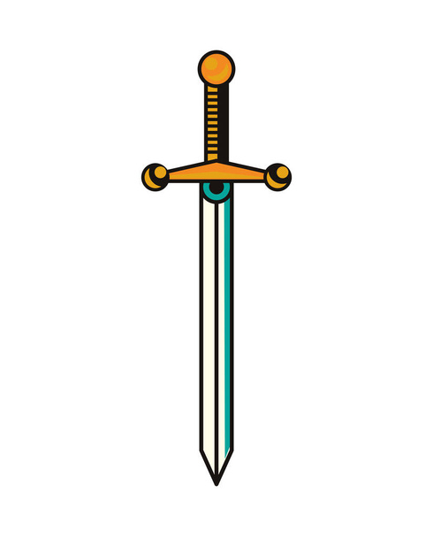 espada arma tatuaje arte icono - Vector, imagen