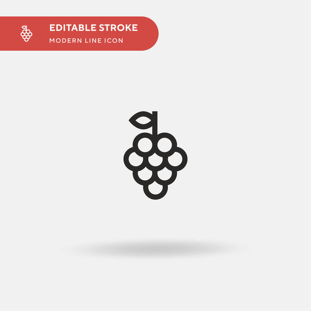 Grapes Simple vector icon. Illustration symbol design template for web mobile UI element. Perfect color modern pictogram on editable stroke. Grapes icons for your business project - Vector, Image